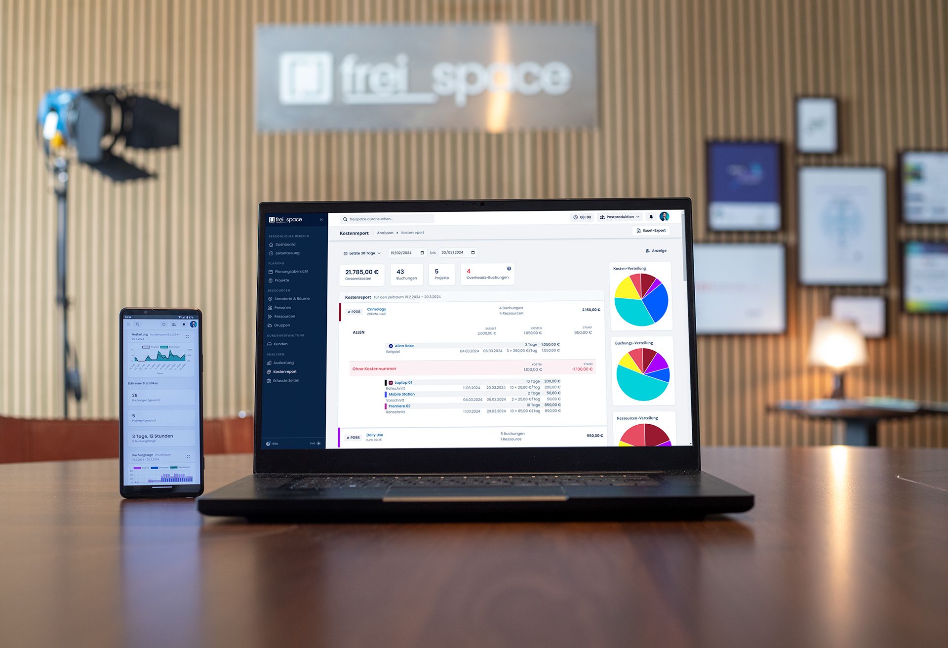 freispace Ressourcenplanung auf einem Laptop